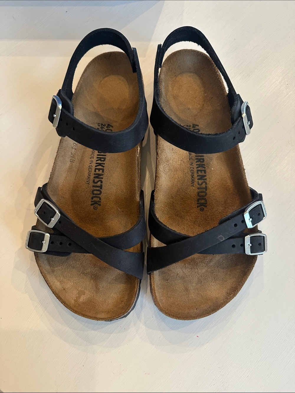 Birkenstock Black Leather Triple-Strap Ankle Sandals - Picture 2 of 9
